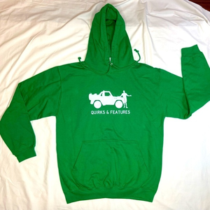Green‎ cotton pullover hoodie, Just Hoods, kangaroo pocket, sz M,